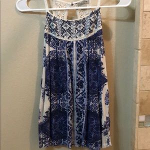 Blue and white tank top